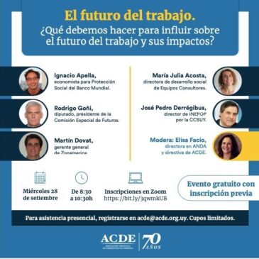 ACDE Uruguay organiza un conversatorio «El Futuro del Trabajo» – 28/9 – 8:30 a 10:30 hs.